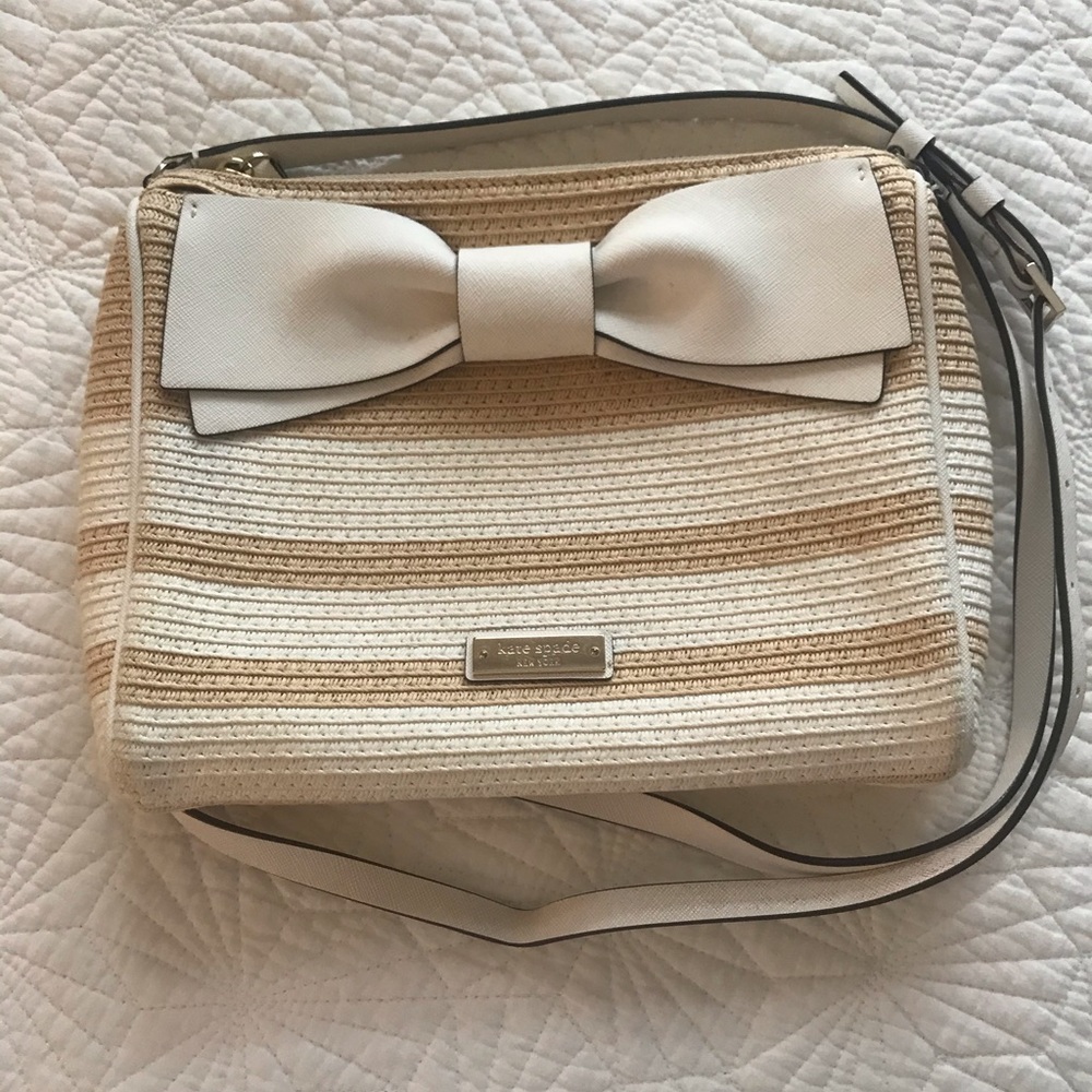 Kate Spade Clement Street straw Cayli crossbody